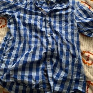 Beautiful club room blue buttom up shirt